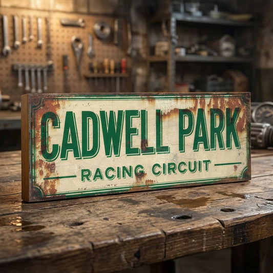 Cadwell Park Racing Circuit : Vintage Style Tribute Sign