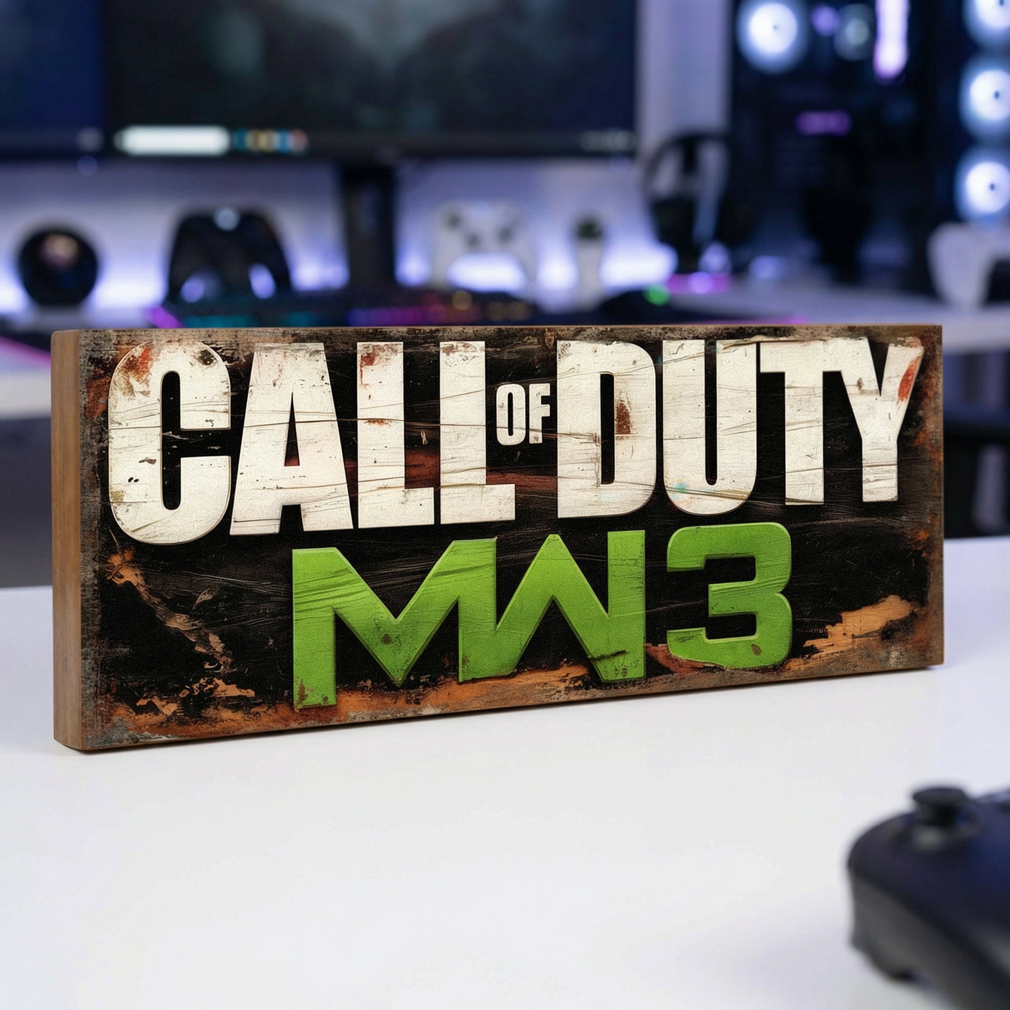 Call of Duty Modern Warfare 3 Retro Wooden Sign | Handmade Gaming Wall ...