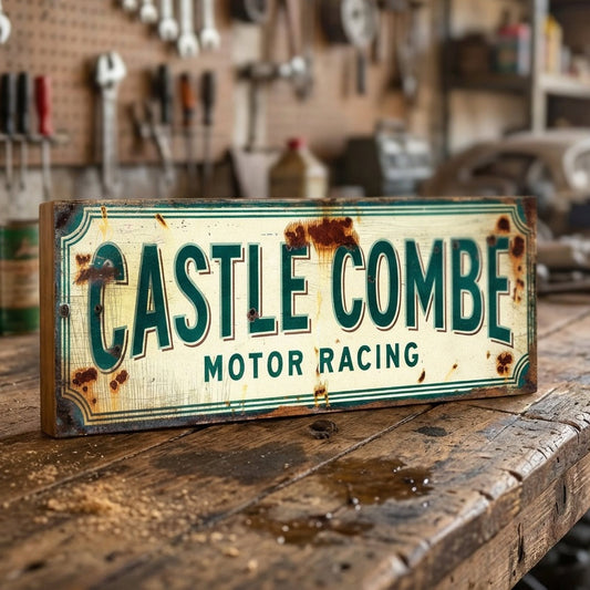 Castle Combe Motor Racing : Vintage Style Tribute Sign