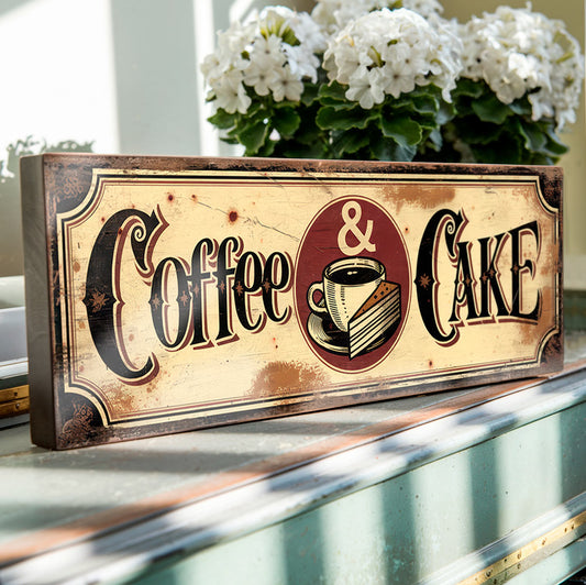 Coffee and Cake - Retro Cafe Bakery Sign