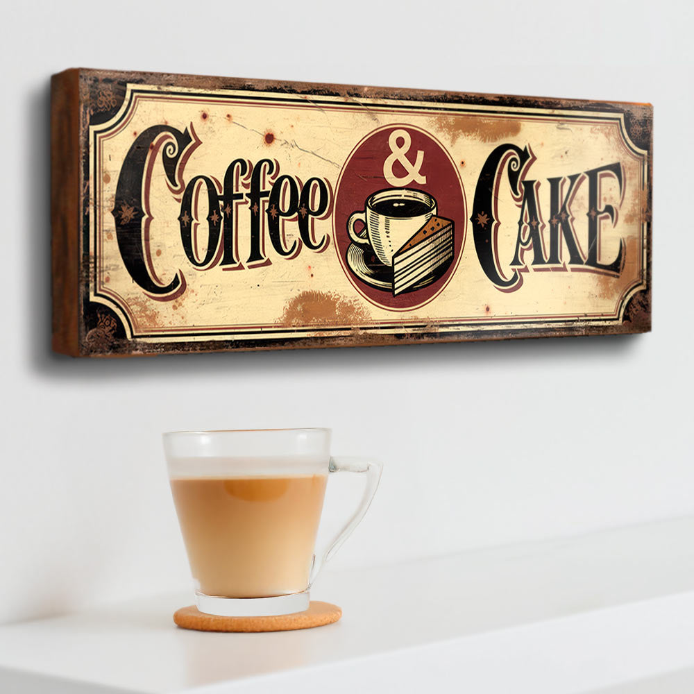 Coffee and Cake - Retro Cafe Bakery Sign