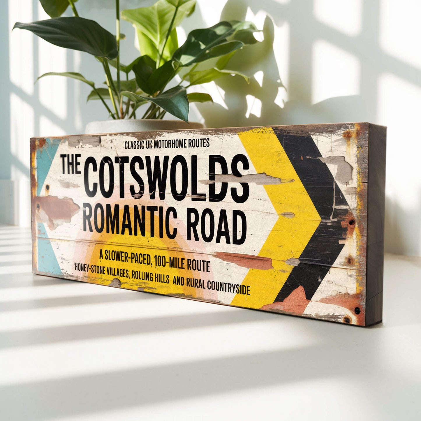 Cotswolds Romantic Road Classic UK Motorhome Route Sign
