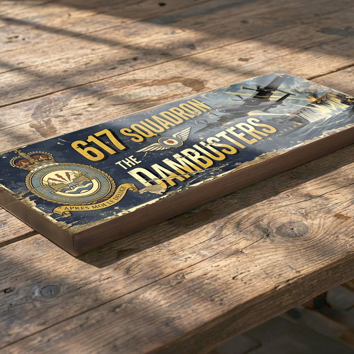 617 Squadron The Dambusters Crest Wooden Sign