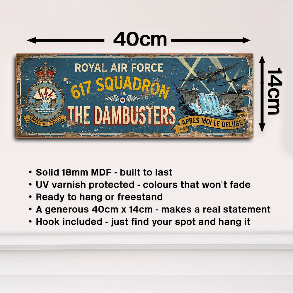 Royal Air Force 617 Squadron The Dambusters Wooden Sign