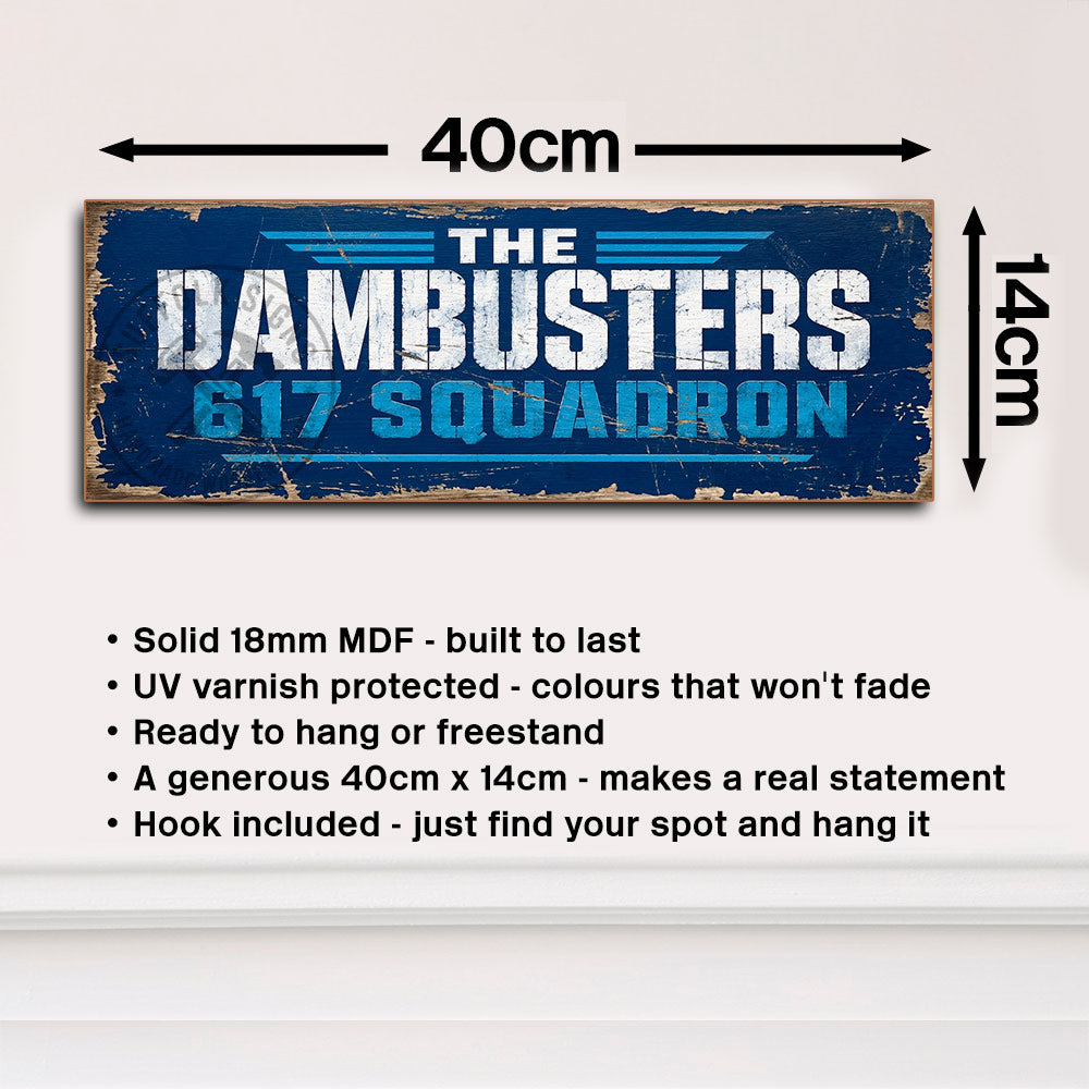 The Dambusters 617 Squadron Wooden Sign