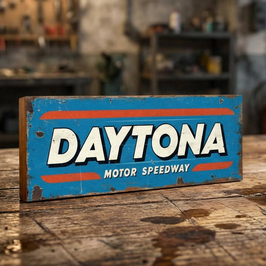 Daytona Motor Speedway Racing : Vintage Style Tribute Sign