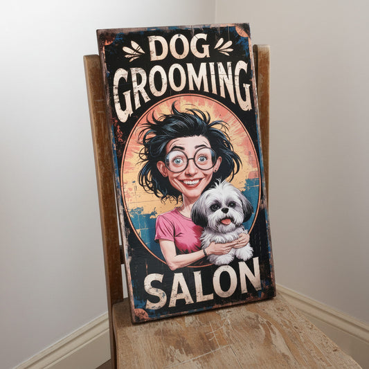 Dog Grooming Salon Vintage Style Sign