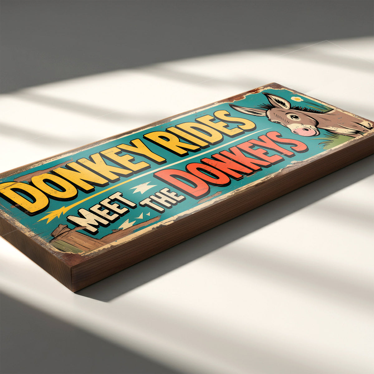 Donkey Rodeo Sign Donkey Rides Meet The Donkeys Vintage Style Sign โ Suffolk Signs