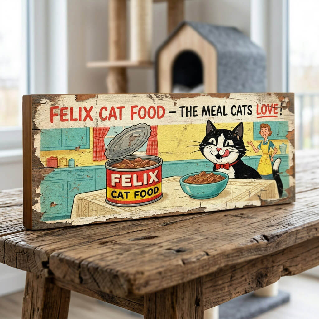 Felix Cat Food Vintage Retro Advert Sign
