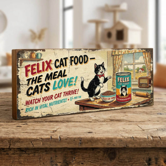 Felix Cat Food The Meal Cats Love Vintage Kitchen Sign