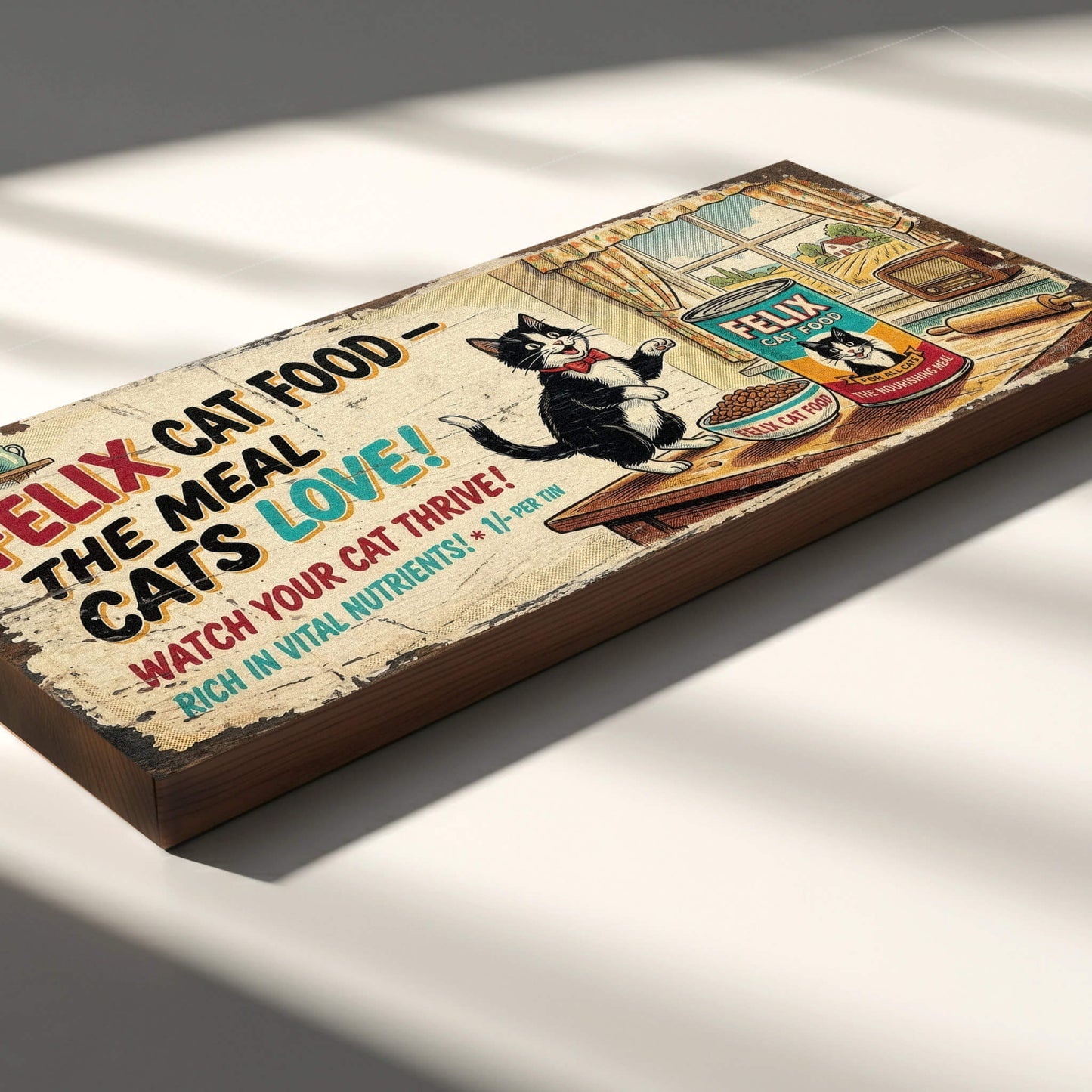 Felix Cat Food The Meal Cats Love Vintage Kitchen Sign