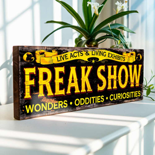 Freak Show Sign Fairground Circus Curiosities