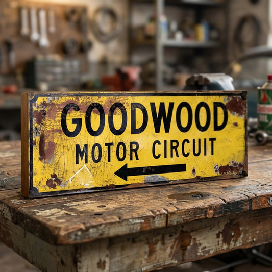 Goodwood Motor Circuit Left : Vintage Style Tribute Sign