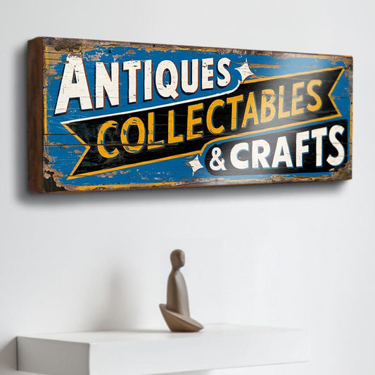 Antiques Collectables Crafts Retro Style Shop Sign Antique Shop Sign Wooden Wall Plaque