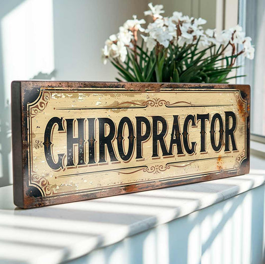 Chiropractor Vintage Style Sign – Chiropractic Advert Handmade Nostalgic Decor