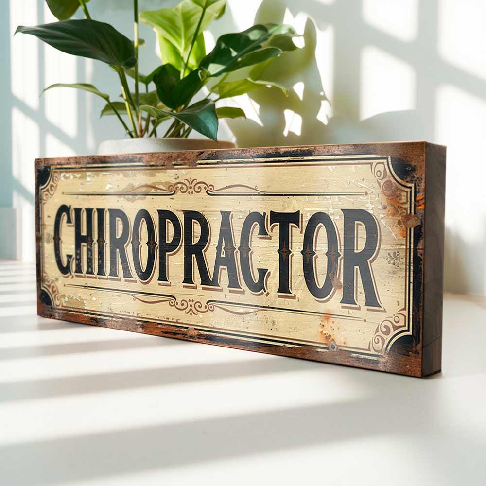 Chiropractor Vintage Style Sign – Chiropractic Advert Handmade Nostalgic Decor