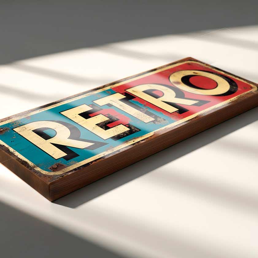 Retro Sign – Vintage Style Boutique Display Sign for Shops, Antiques Stalls, Pop-Up Market Displays – Handmade Wooden Sign