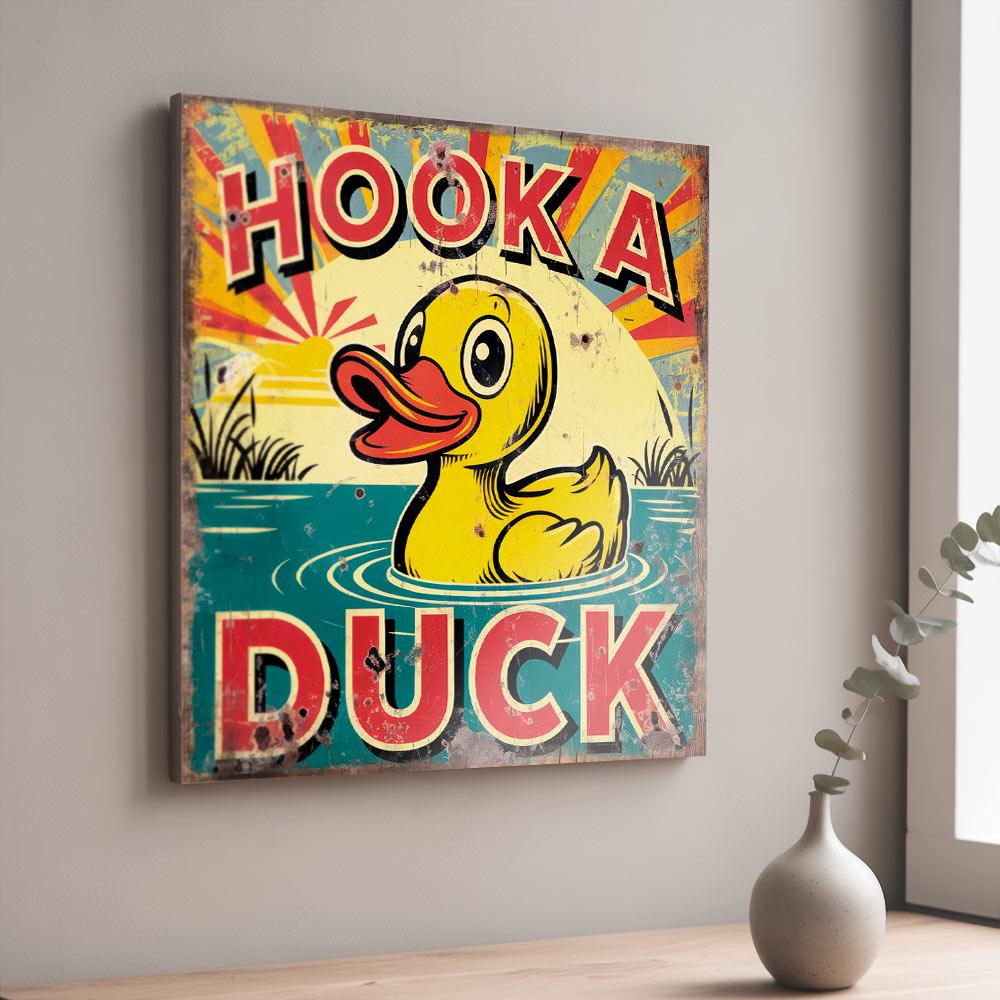 Vintage Style Hook a Duck Sign: Retro Fairground Wall Art