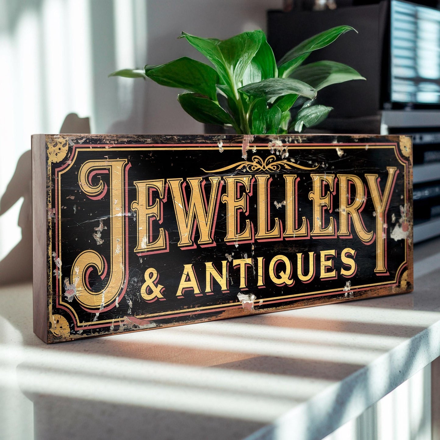 Jewellery Antiques Collectables Retro Style Shop Sign Antique Shop Sign Wooden Sign