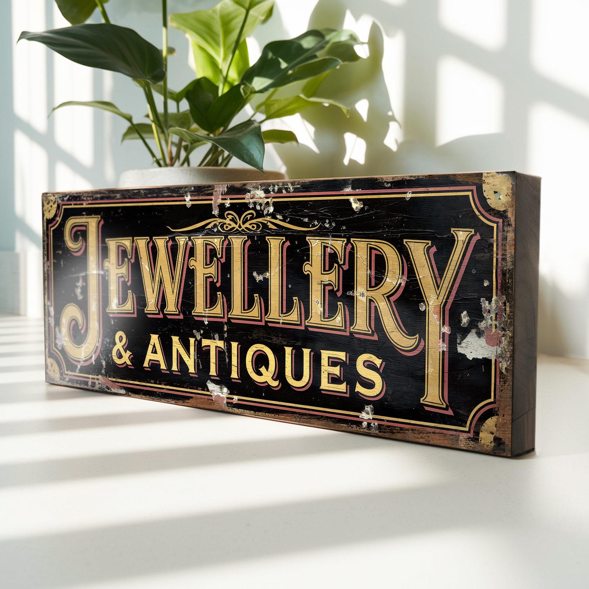 Jewellery Antiques Collectables Retro Style Shop Sign Antique Shop Sign Wooden Sign