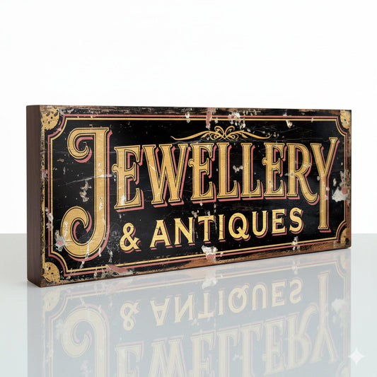 Jewellery Antiques Collectables Retro Style Shop Sign Antique Shop Sign Wooden Sign