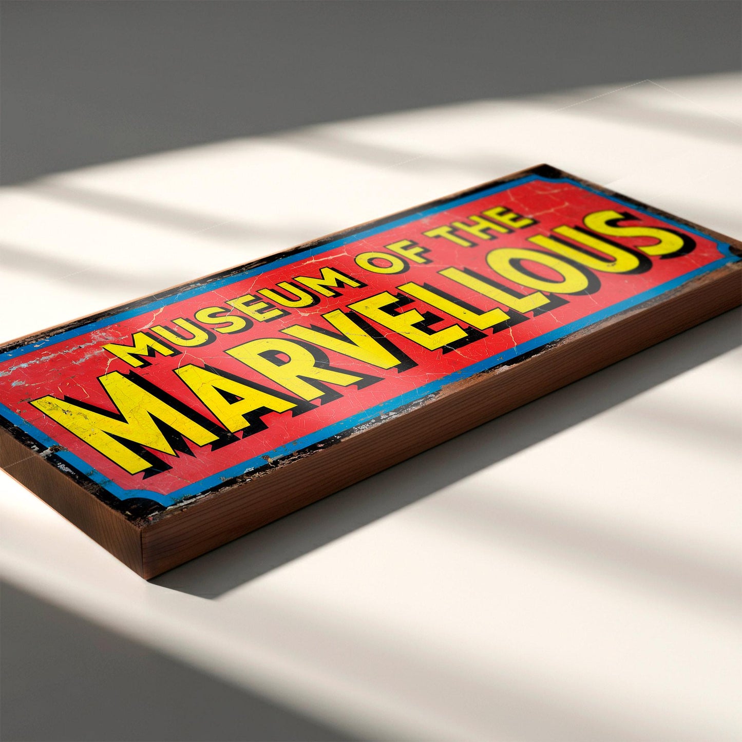 Museum of the Marvellous Sign Vintage Style Circus Antique Shop Retro Wood Plaque