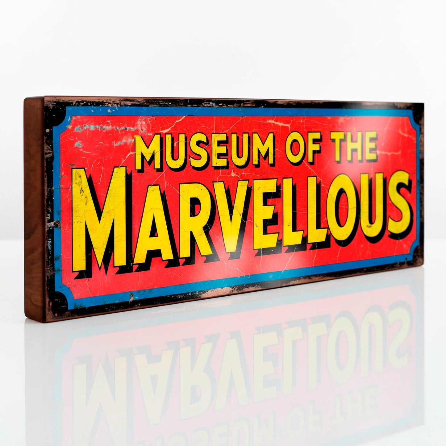 Museum of the Marvellous Sign Vintage Style Circus Antique Shop Retro Wood Plaque