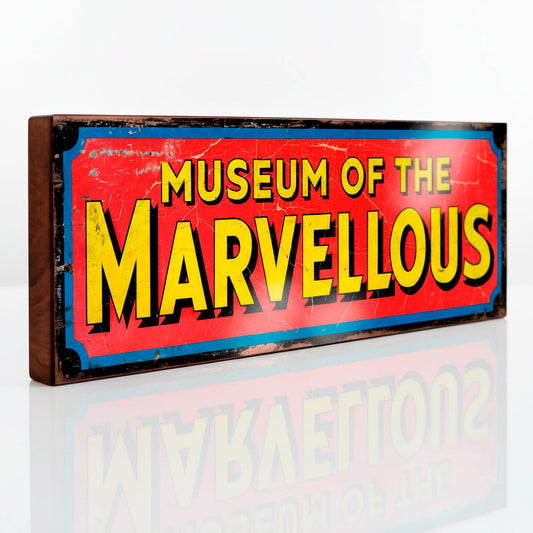 Museum of the Marvellous Sign Vintage Style Circus Antique Shop Retro Wood Plaque