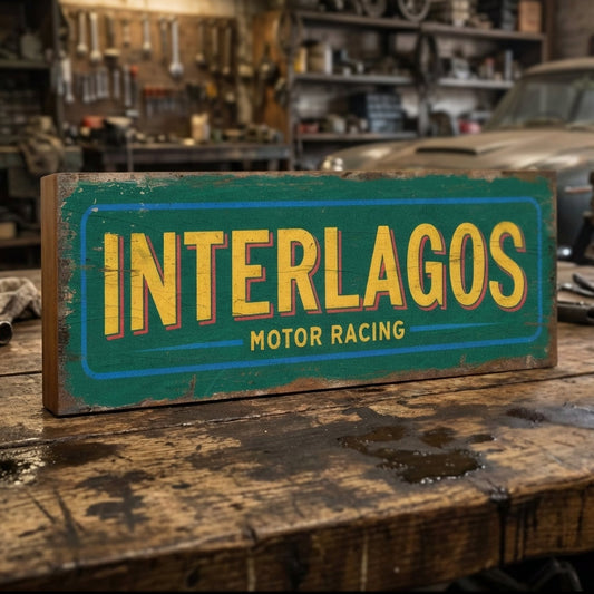 Interlagos Motor Racing Sign : Vintage Style Tribute Sign