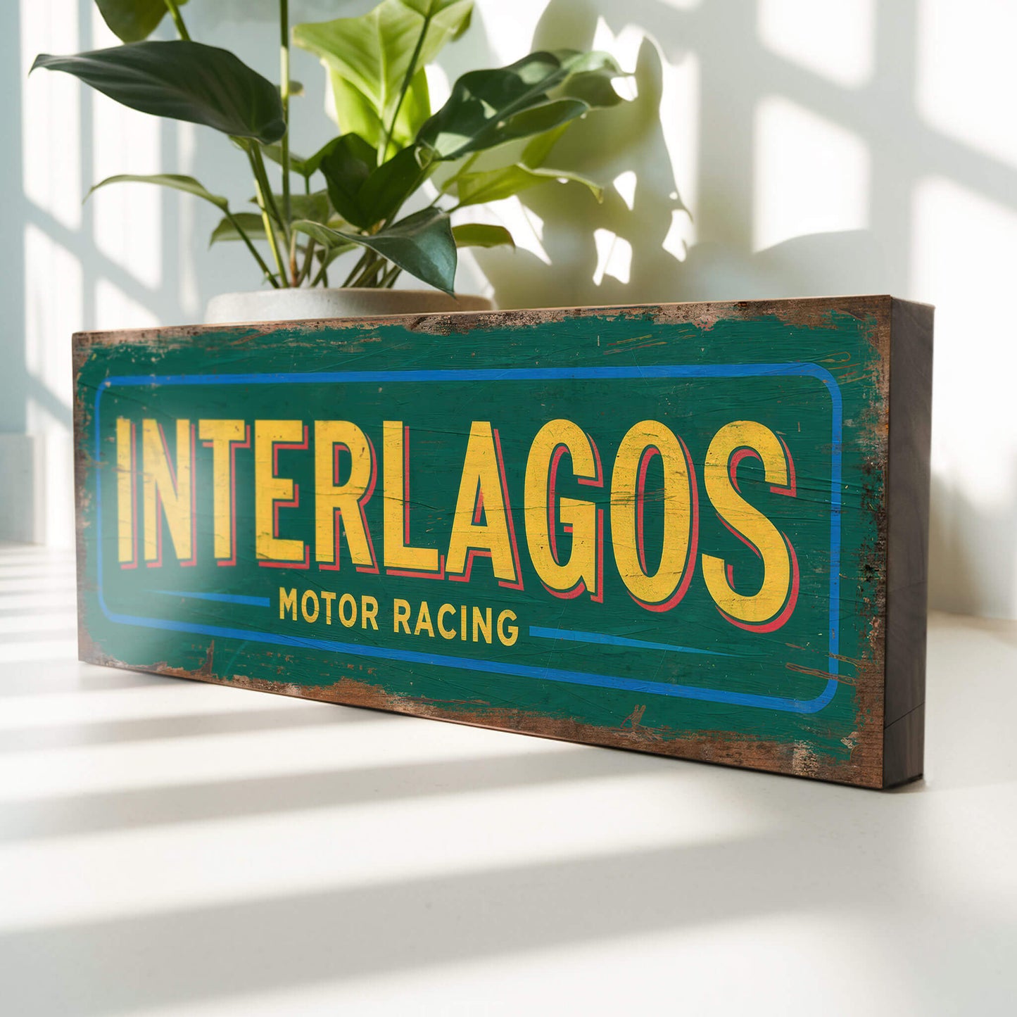 Interlagos Motor Racing Sign : Vintage Style Tribute Sign