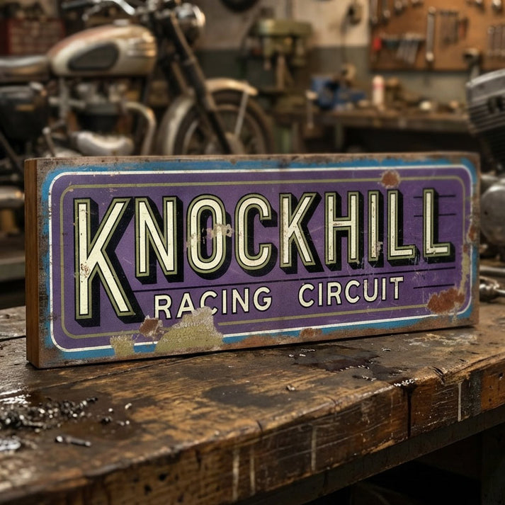 Knockhill Racing Circuit : Vintage Style Tribute Sign – Suffolk Signs