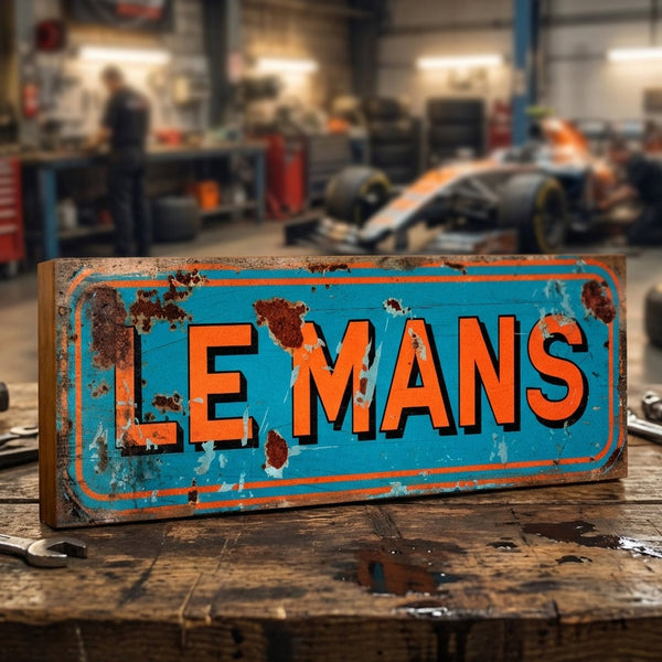 Le Mans: Vintage Style Motorsport Tribute Sign McQueen – Suffolk Signs