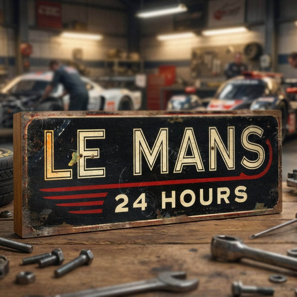 Le Mans 24 Hour: Black Vintage Style Tribute Sign