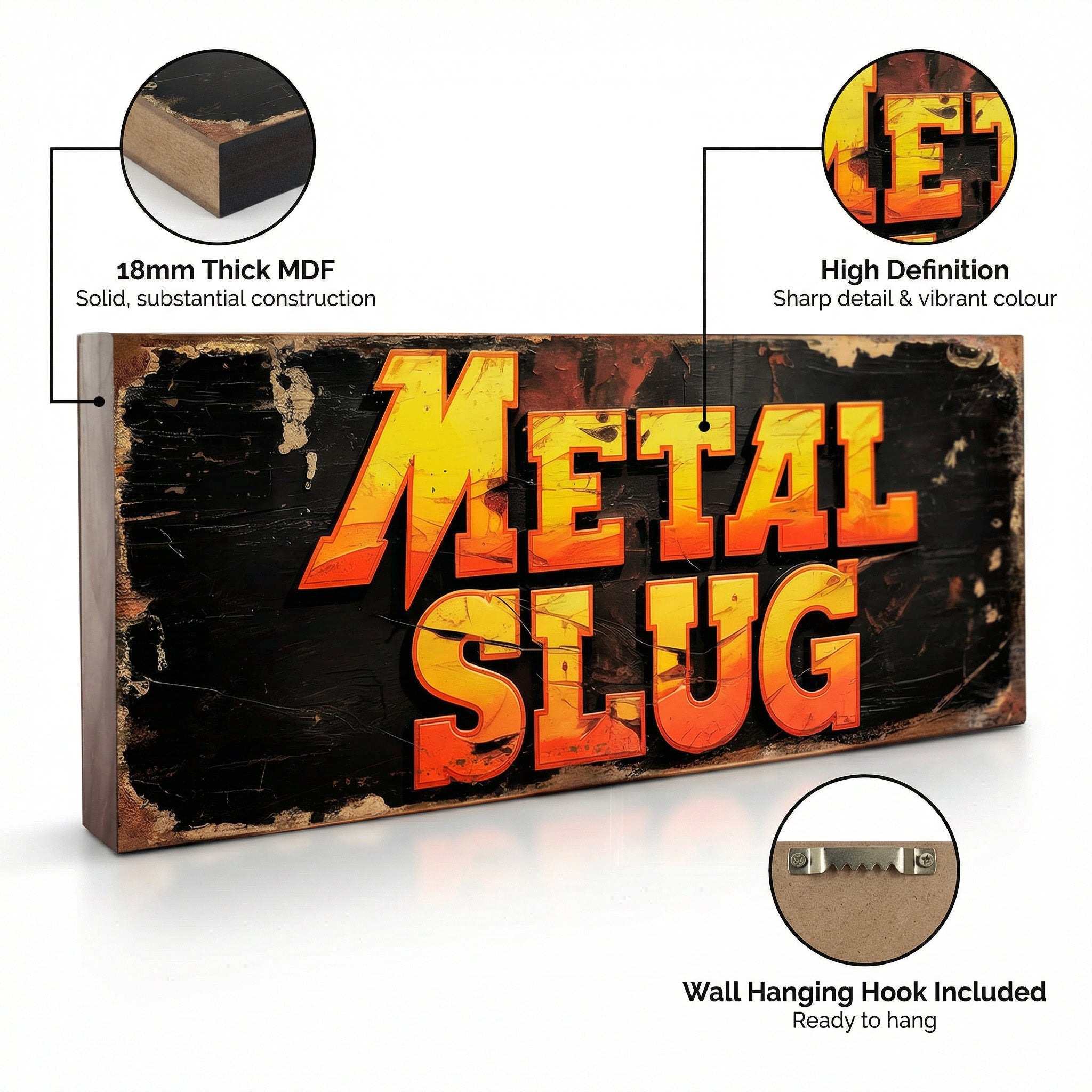 Metal Slug Retro Arcade Gaming Wooden Sign | Handmade Vintage Wall Art ...