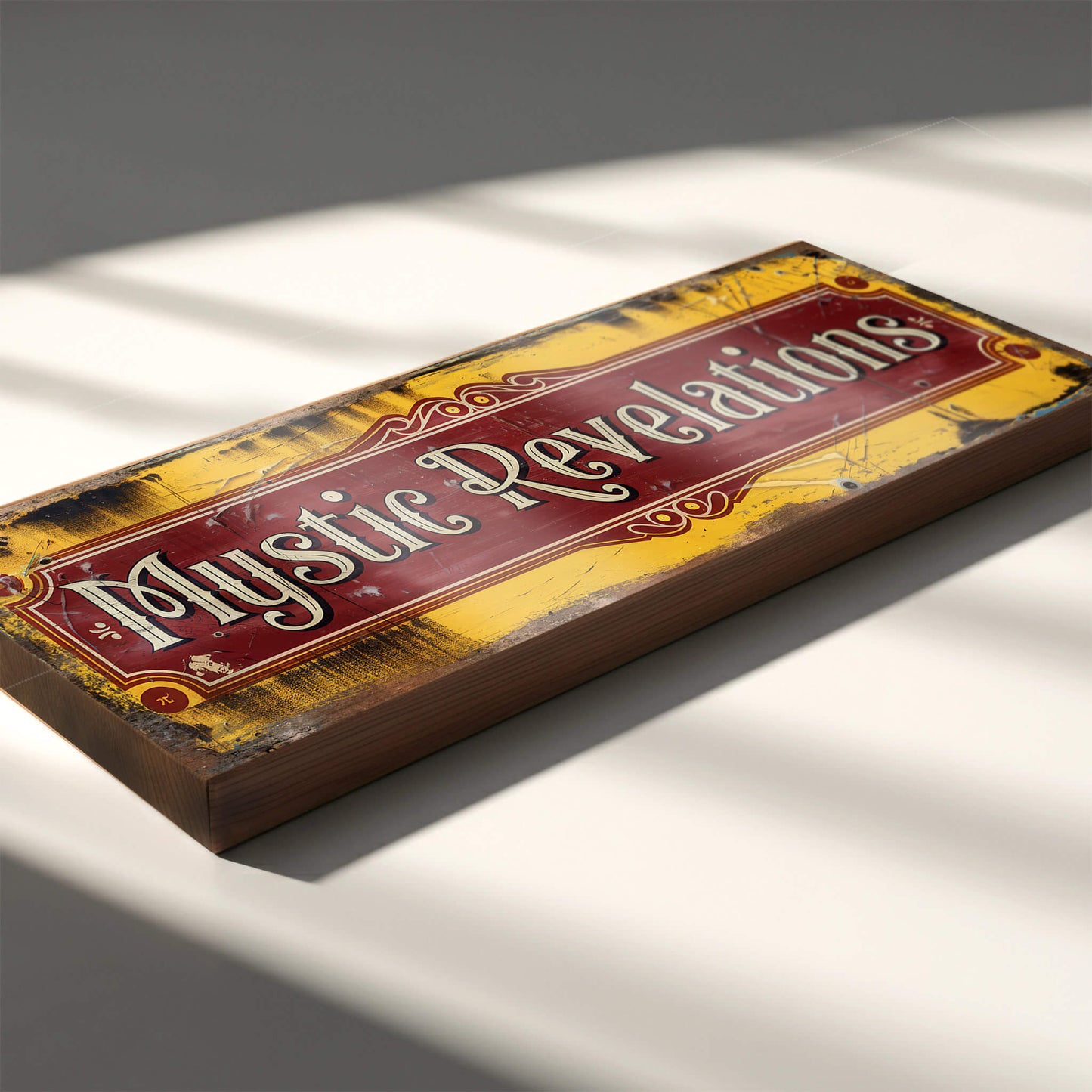 Mystic Revelations Sign Fortune Teller Circus Wooden Plaque