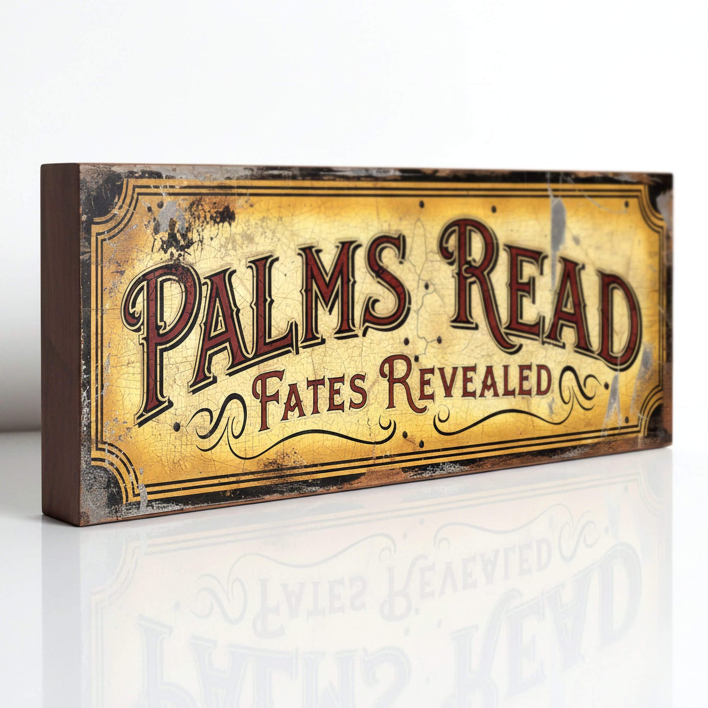 Palms Read Fortune Teller Circus Style Wooden Wall Sign