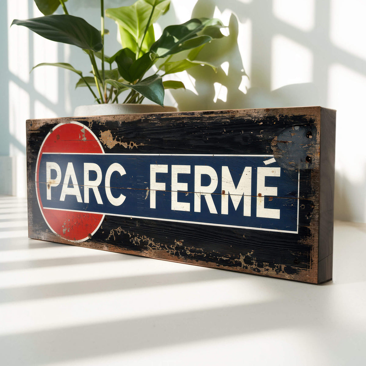 Parc Eng Sign Parc Fermé Motor Racing Retro Style Motorsport Sign – Suffolk Signs
