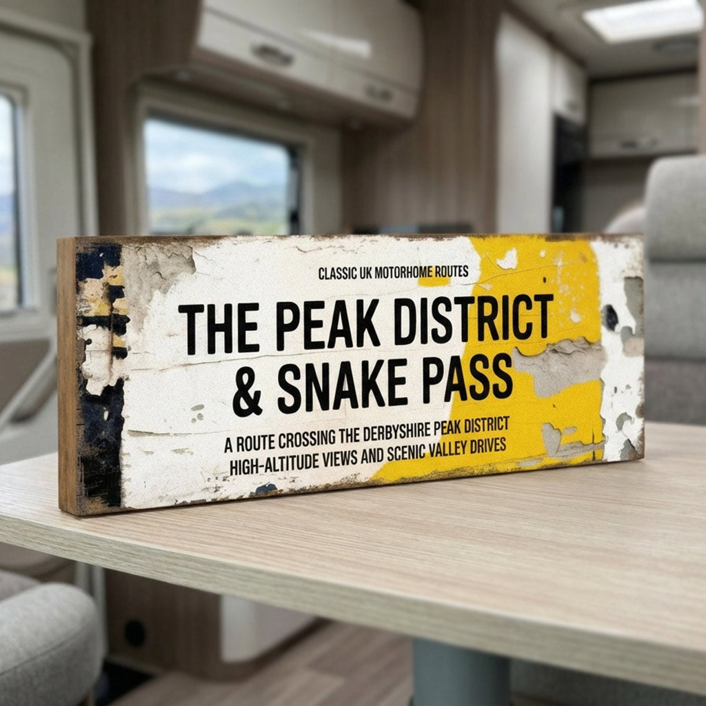 Peak District & Snake Pass Classic UK Motorhome Route Sign – Suffolk Signs