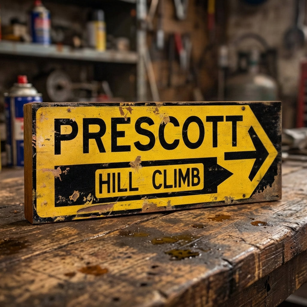 Prescott Hill Climb : Vintage Style Tribute Sign