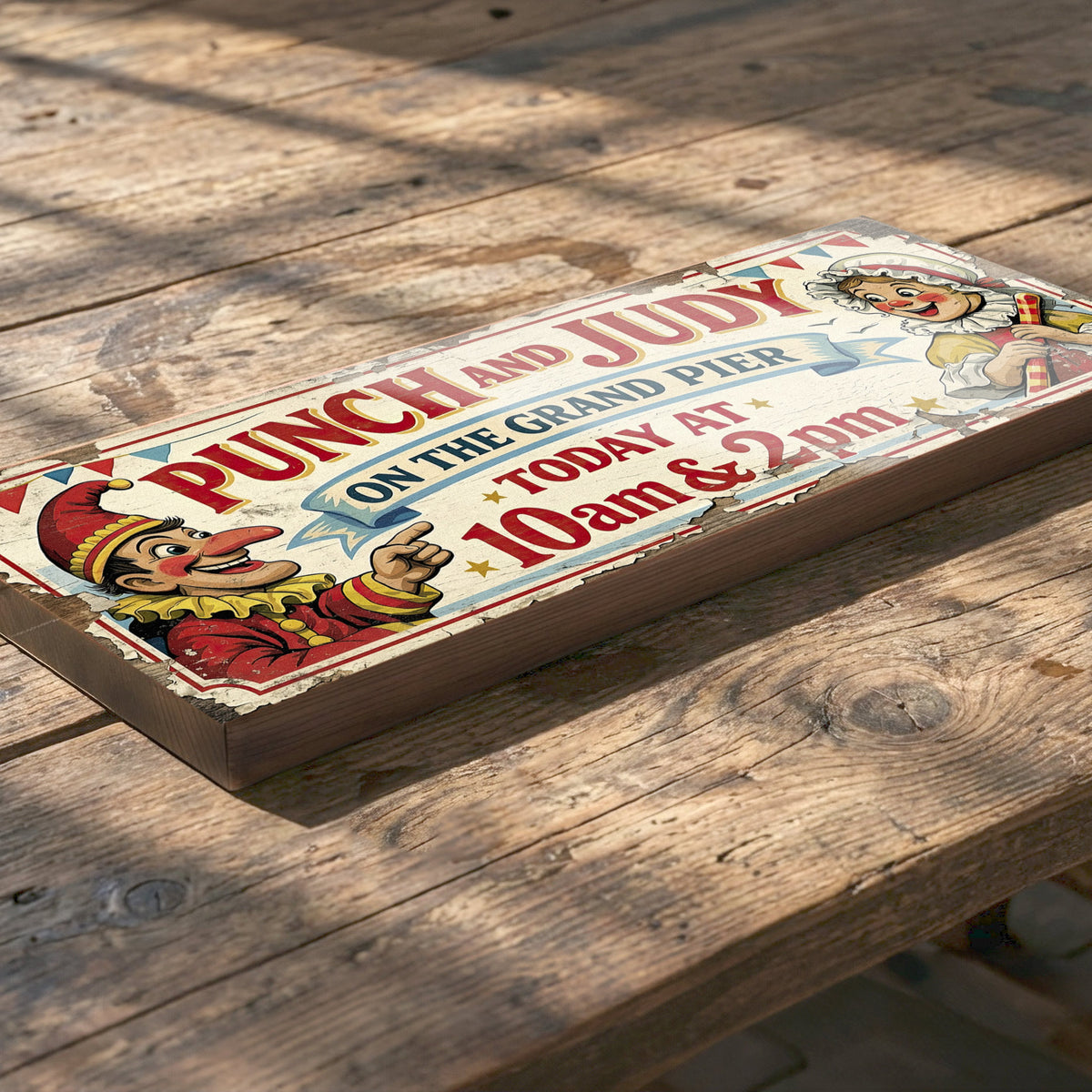 Punch and Judy Grand Pier Seaside Vintage Style Sign
