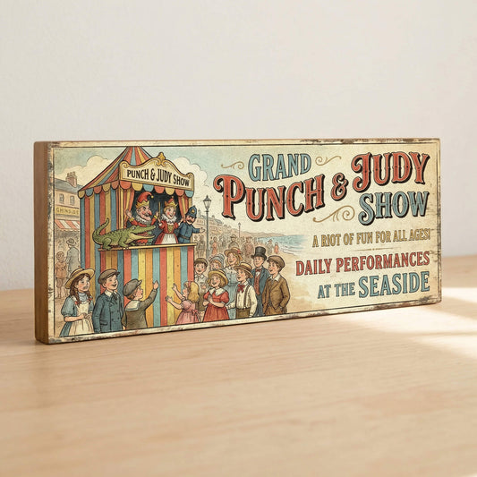 Grand Punch & Judy Show Vintage Seaside Sign