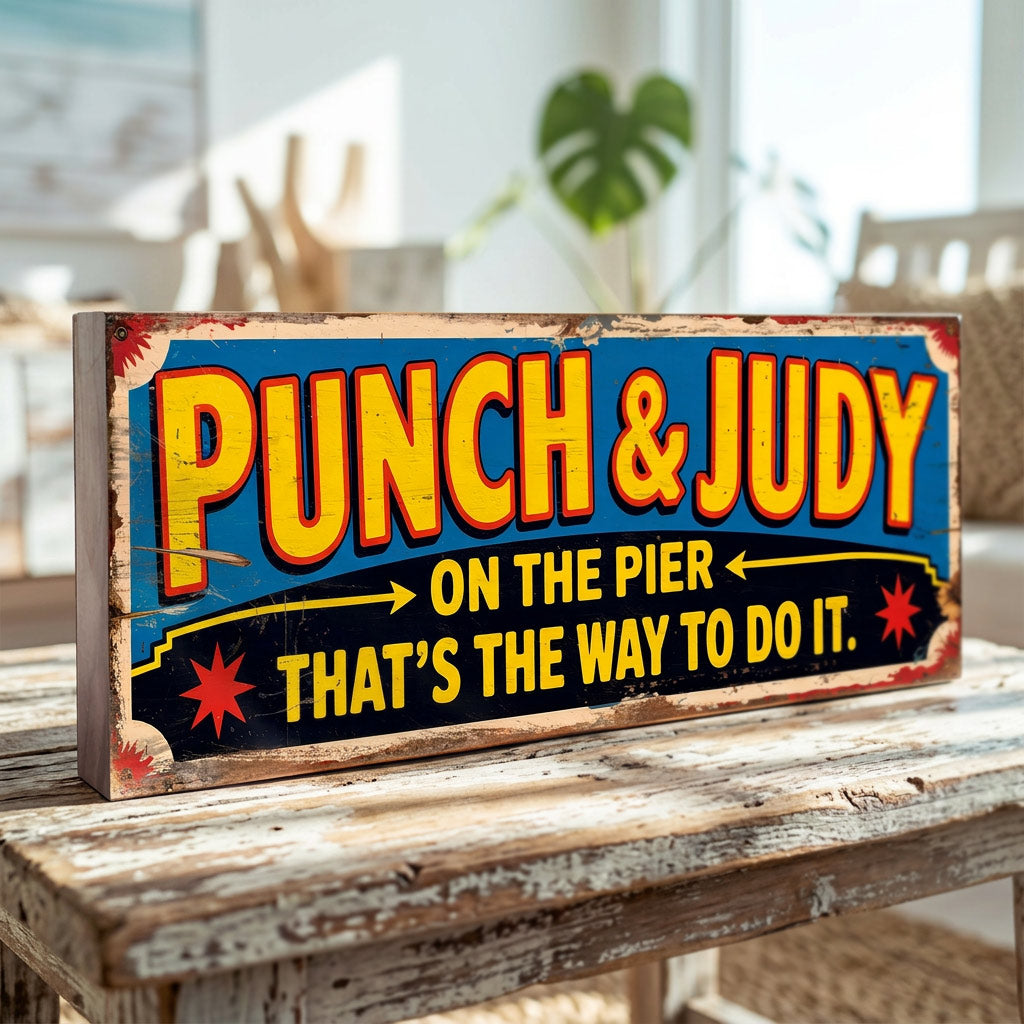 Punch & Judy On the Pier Vintage Fairground Sign