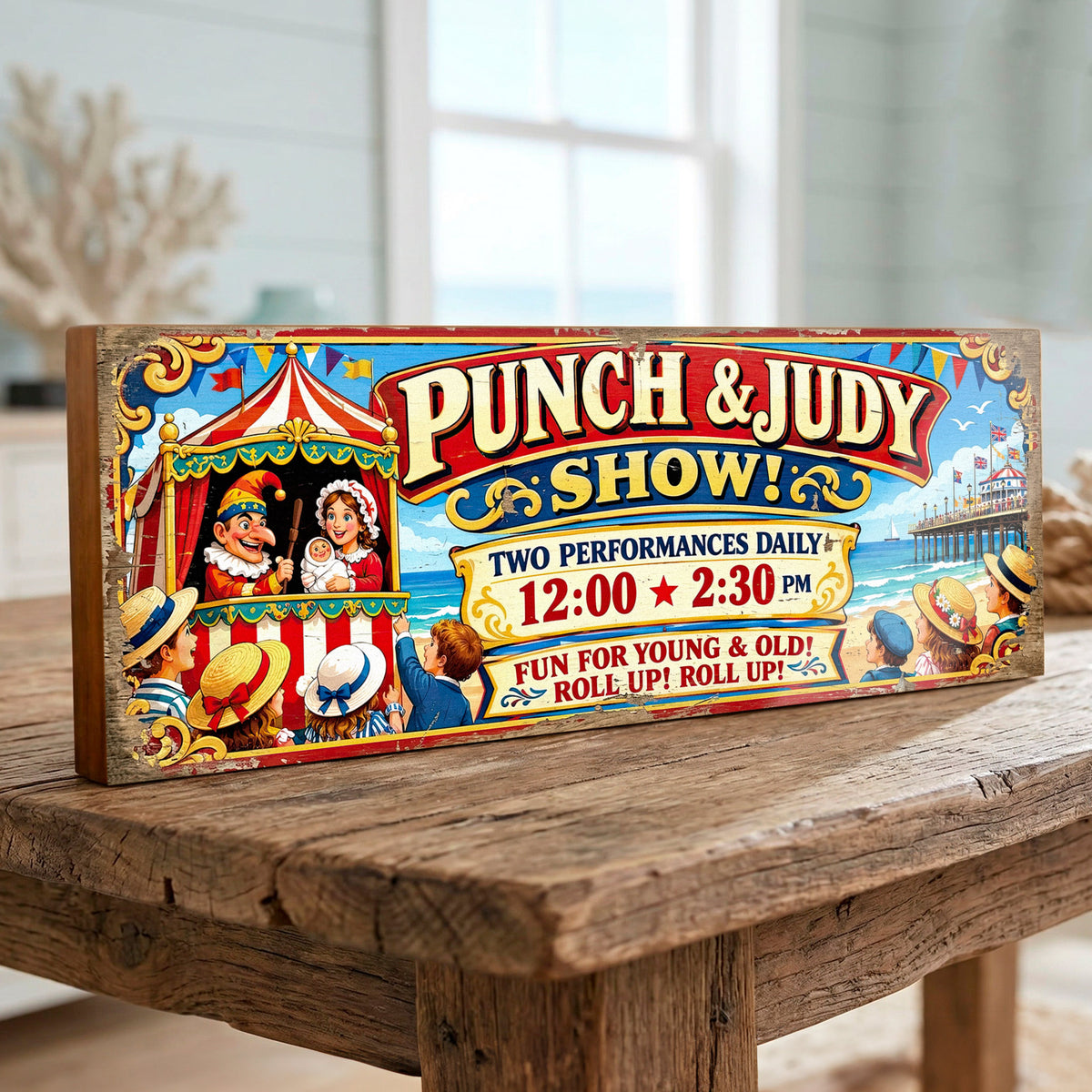 Punch and Judy Seaside Show Vintage Style Sign
