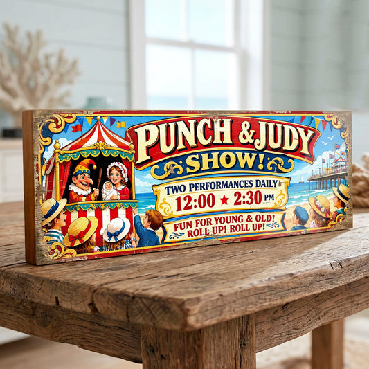 Punch and Judy Seaside Show Vintage Style Sign