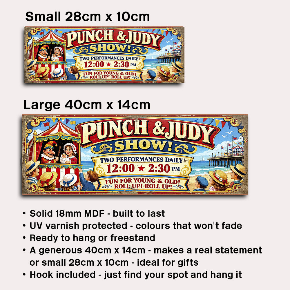 Punch and Judy Seaside Show Vintage Style Sign