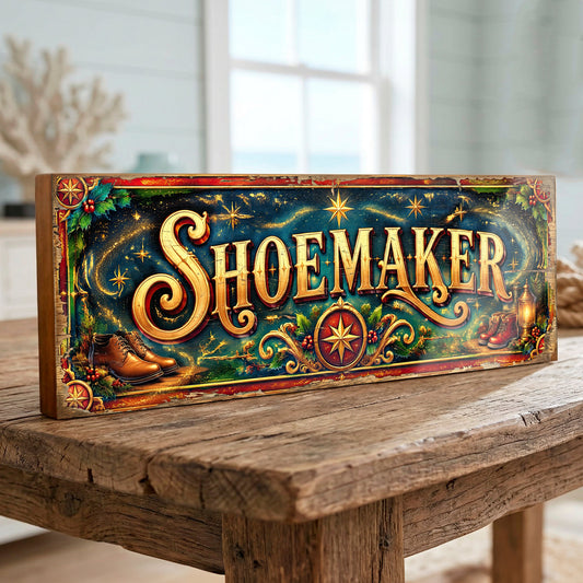 Shoemaker Victorian Christmas Shopfront Vintage Style Sign