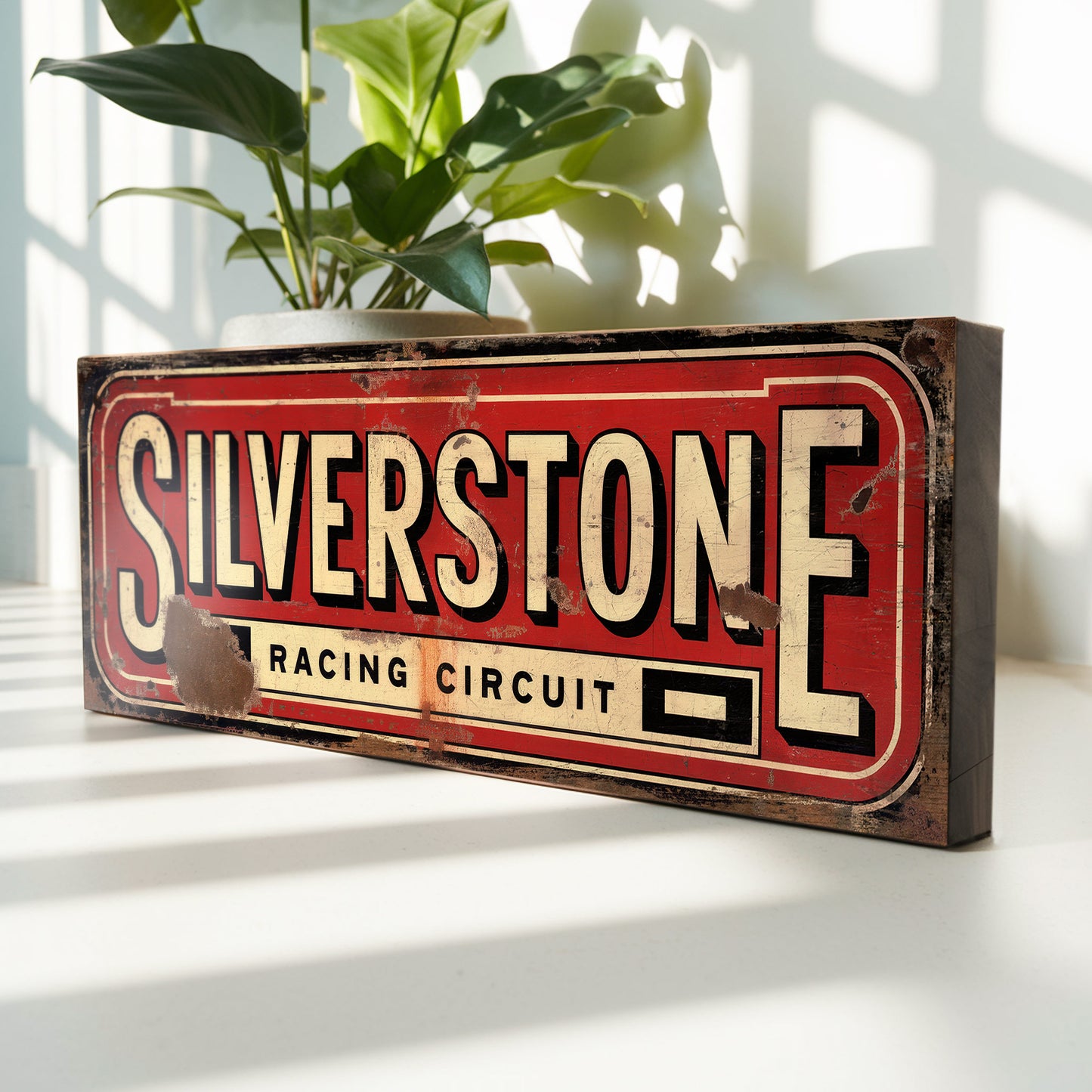 Silverstone Racing Circuit : Vintage Style Tribute Sign