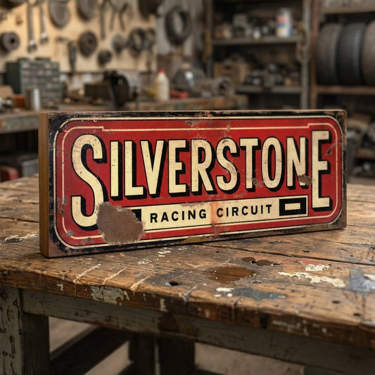 Silverstone Racing Circuit : Vintage Style Tribute Sign