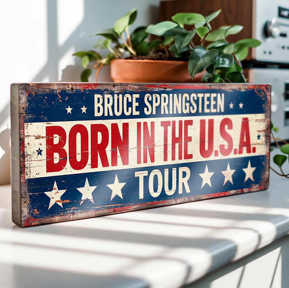 Bruce Springsteen Metal Sign Bruce Springsteen Born in the USA Sign – Suffolk Signs