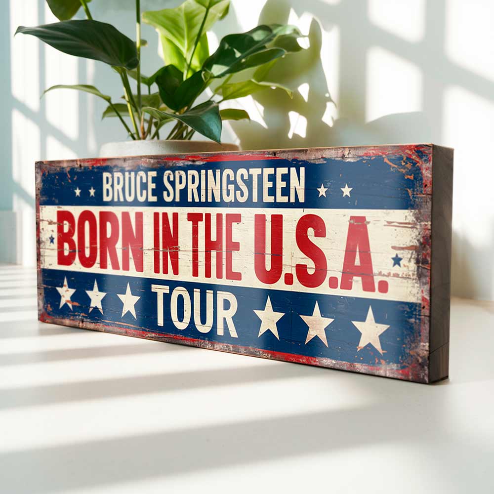 Bruce Springsteen Metal Sign Bruce Springsteen Born in the USA Sign – Suffolk Signs